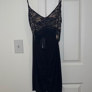Lace top black dress